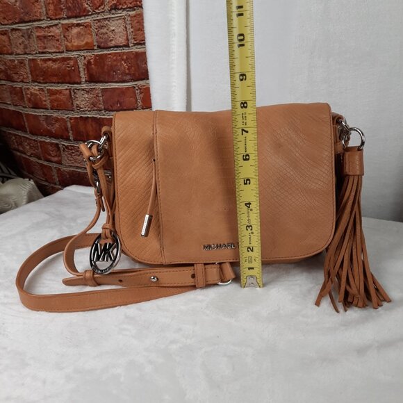 Michael Kors Camel Brown Textured Crossbody Bag - Picture 8 of 13